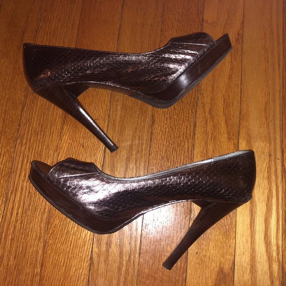 Calvin Klein Daliah Metallic Platform Peep Toe 8.5 - Picture 4 of 8